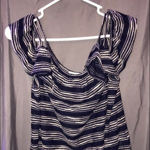 Black 🔳& 🔲White Striped Summer Blouse!!